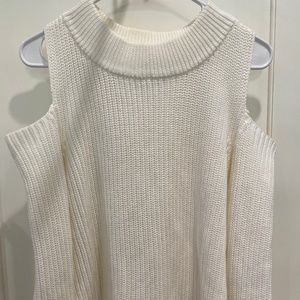 French Connection Small White Knit Cutout Sweater